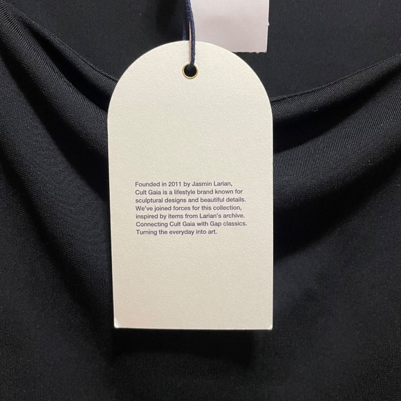 NWT Gap x Cult Gaia Gold Chain Cropped Black Tank - Picture 8 of 11